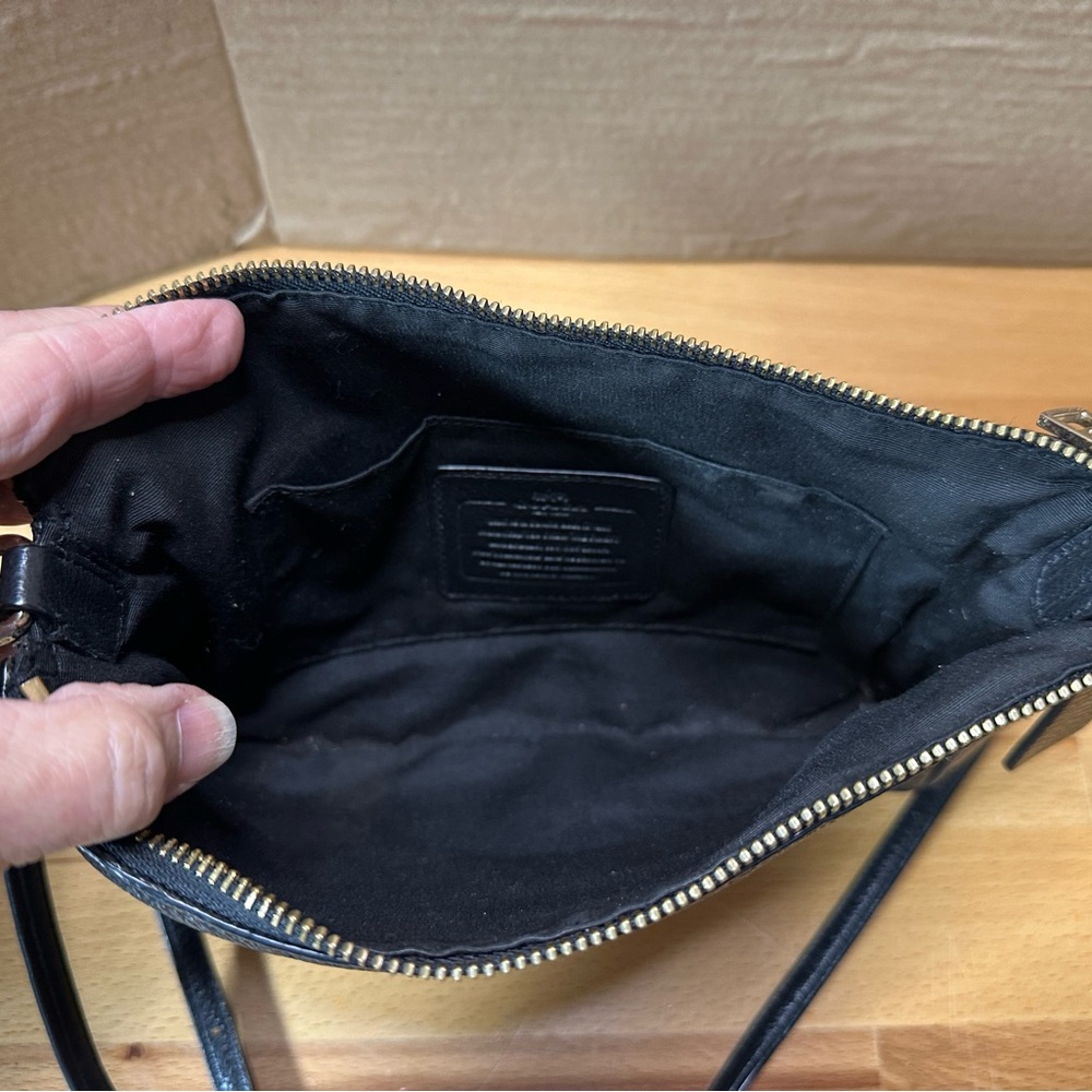 Coach Pebbled Black Leather Crossbody Bag - Picture 3 of 9